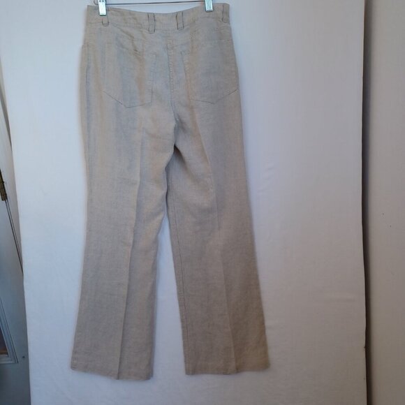 Eileen Fisher Linen Pants Natural Classic Flat Front Womens 4 - Picture 12 of 13